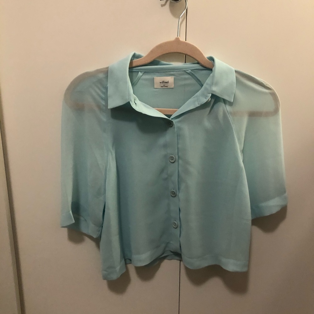 Wilfred Button Crop Top